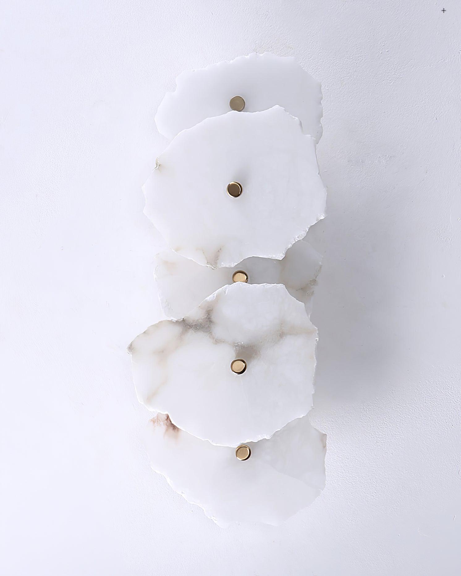 Petra Wall Sconce, Genuine Alabaster Shade, Gold Finish, Integrated LED