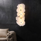 Petra Wall Sconce, Genuine Alabaster Shade, Gold Finish, Integrated LED