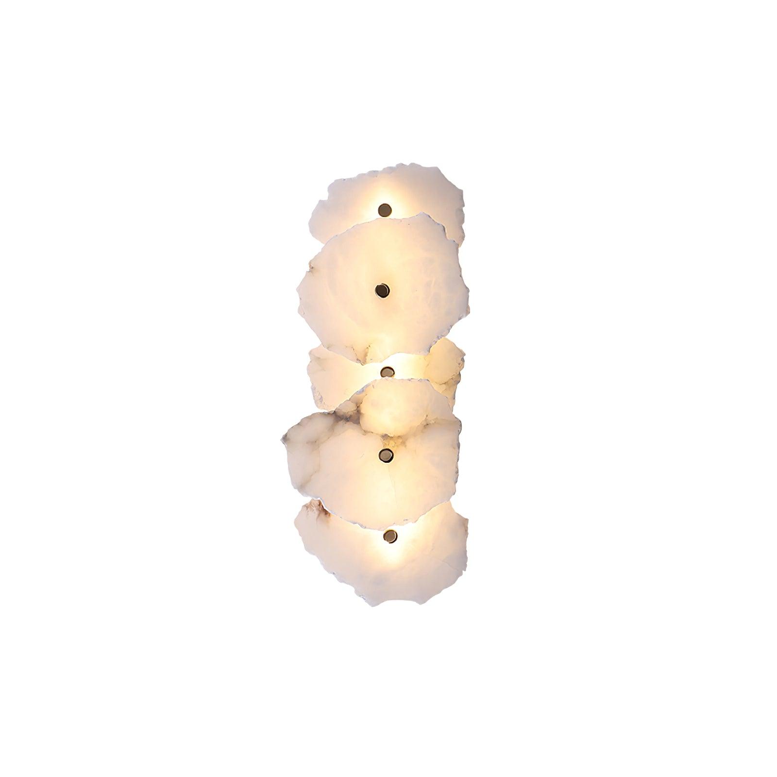 Petra Wall Sconce, Genuine Alabaster Shade, Gold Finish, Integrated LED
