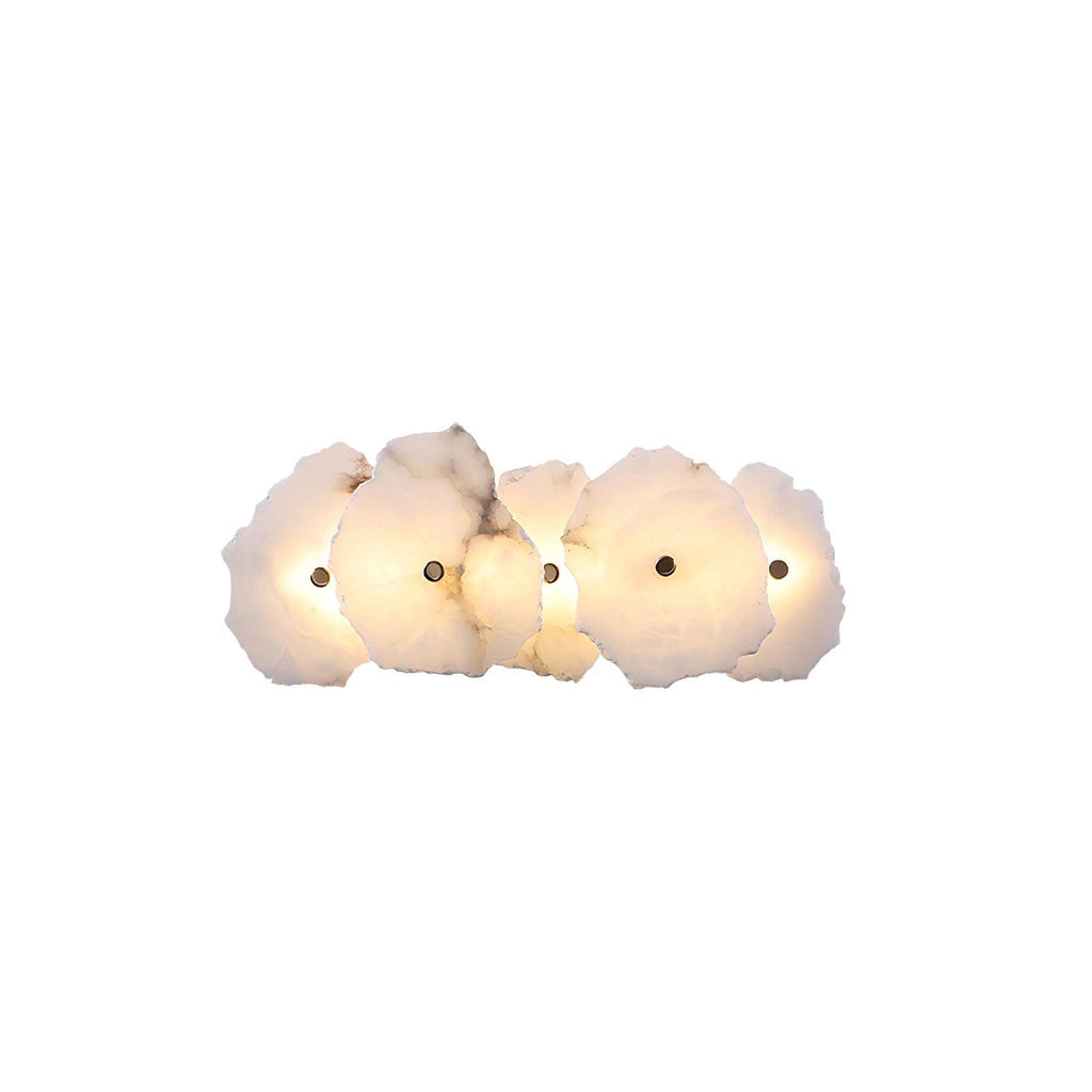 Petra Wall Sconce, Genuine Alabaster Shade, Gold Finish, Integrated LED