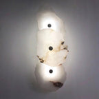 Petra Wall Sconce, Genuine Alabaster Shade, Gold Finish, Integrated LED