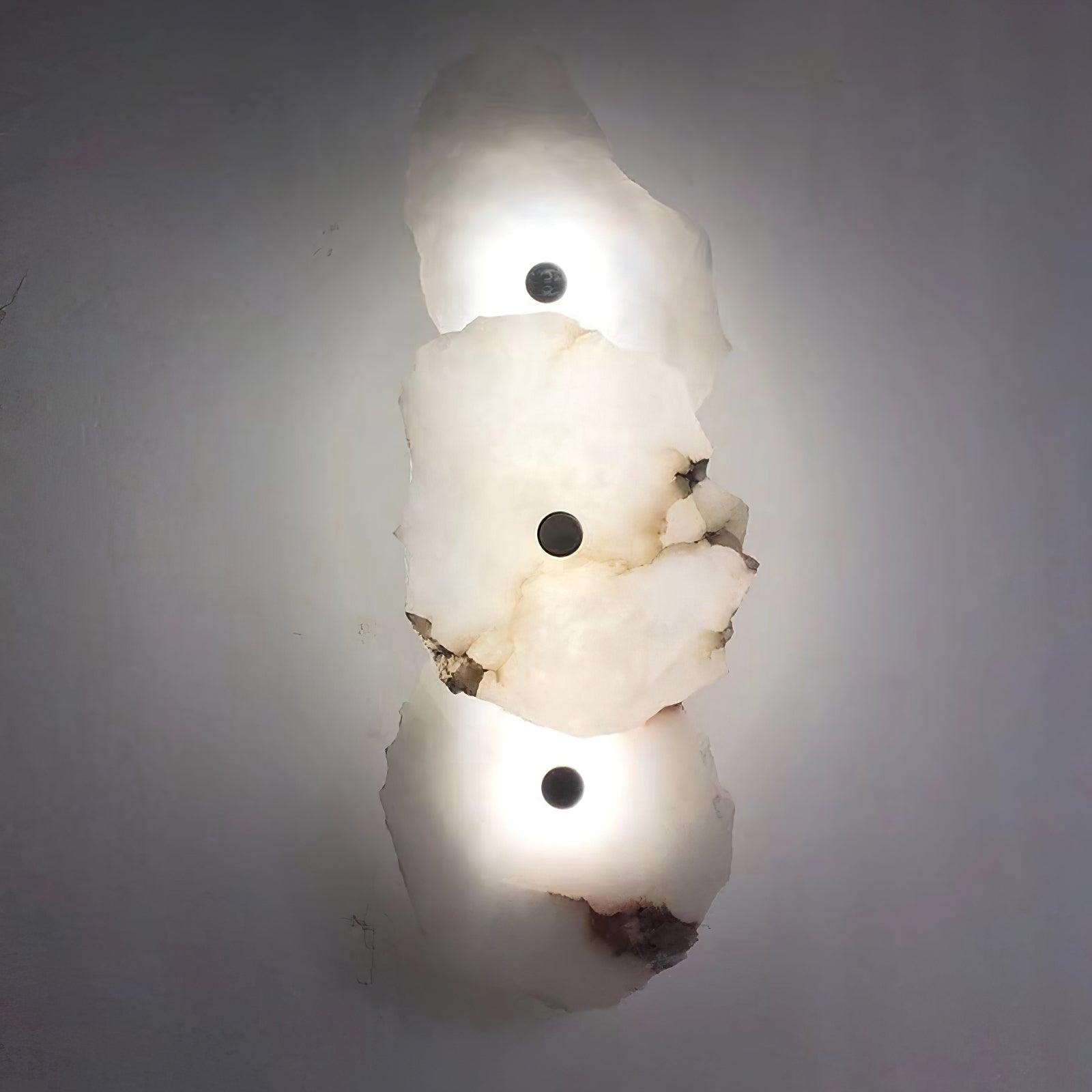 Petra Wall Sconce, Genuine Alabaster Shade, Gold Finish, Integrated LED