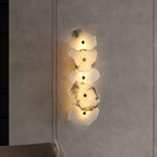 Petra Wall Sconce, Genuine Alabaster Shade, Gold Finish, Integrated LED