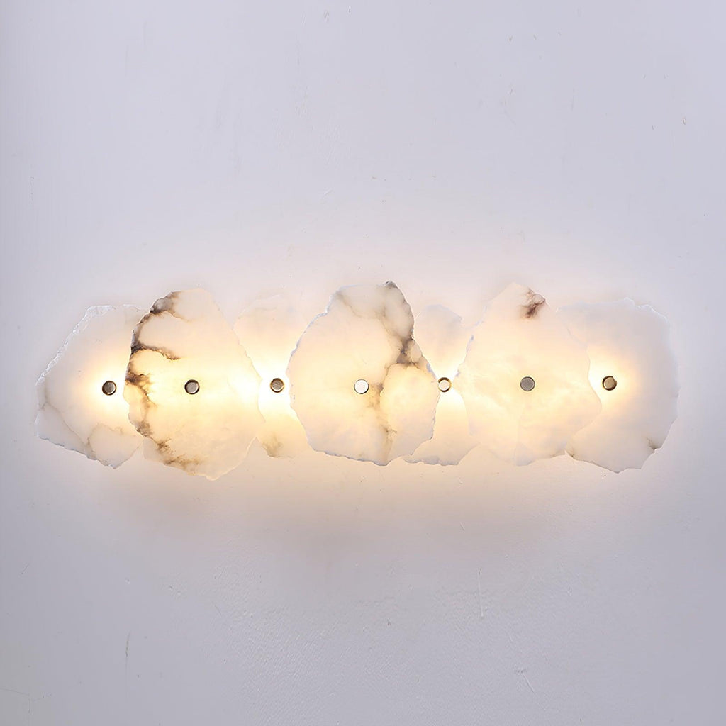 Petra Wall Sconce, Genuine Alabaster Shade, Gold Finish, Integrated LED