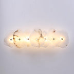 Petra Wall Sconce, Genuine Alabaster Shade, Gold Finish, Integrated LED