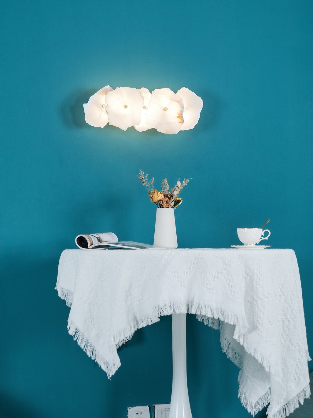 Petra Wall Sconce, Genuine Alabaster Shade, Gold Finish, Integrated LED
