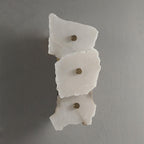 Petra Wall Sconce, Genuine Alabaster Shade, Gold Finish, Integrated LED