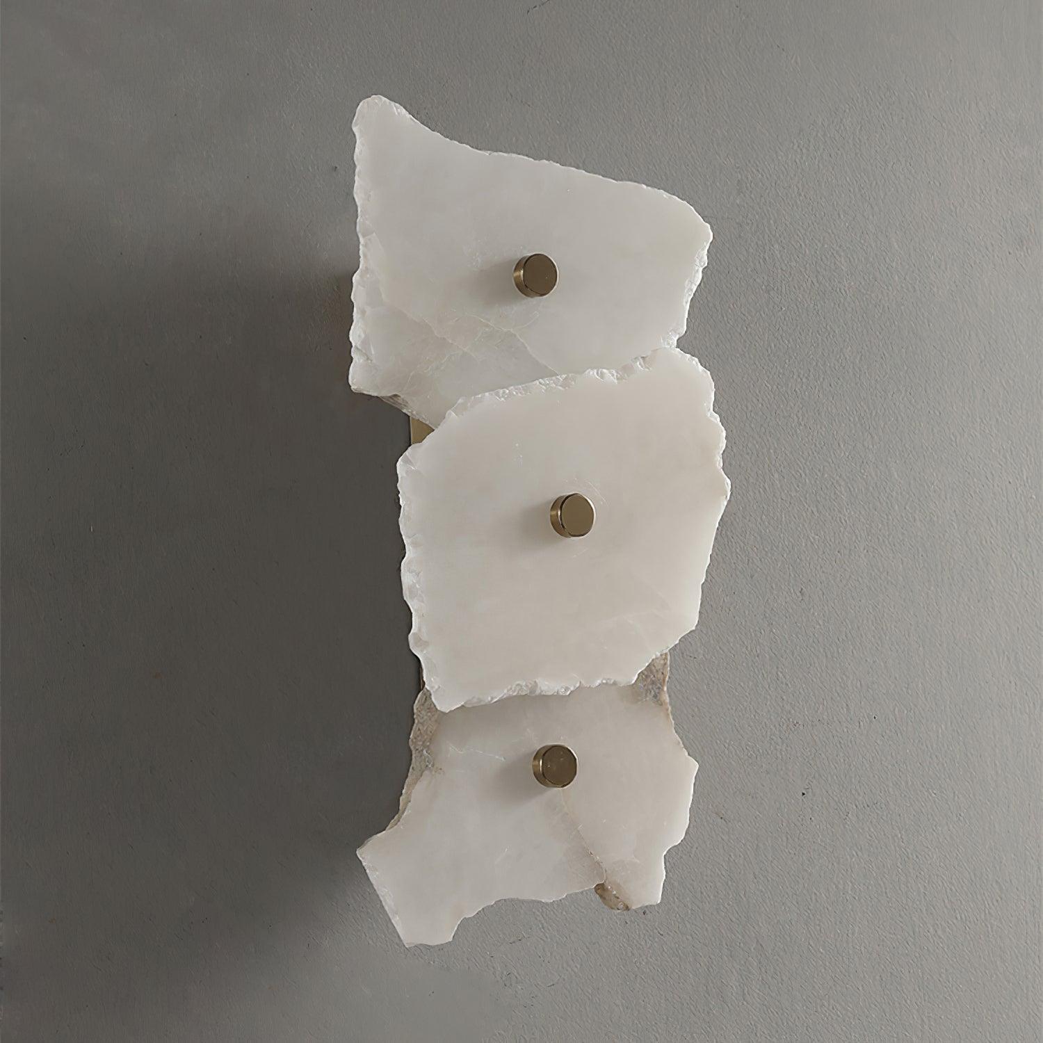 Petra Wall Sconce, Genuine Alabaster Shade, Gold Finish, Integrated LED
