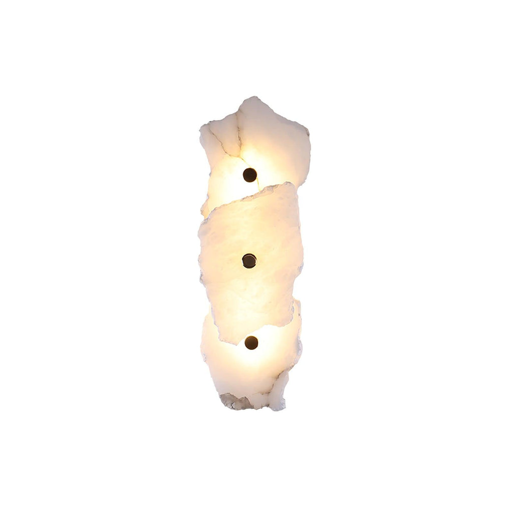 Petra Wall Sconce, Genuine Alabaster Shade, Gold Finish, Integrated LED