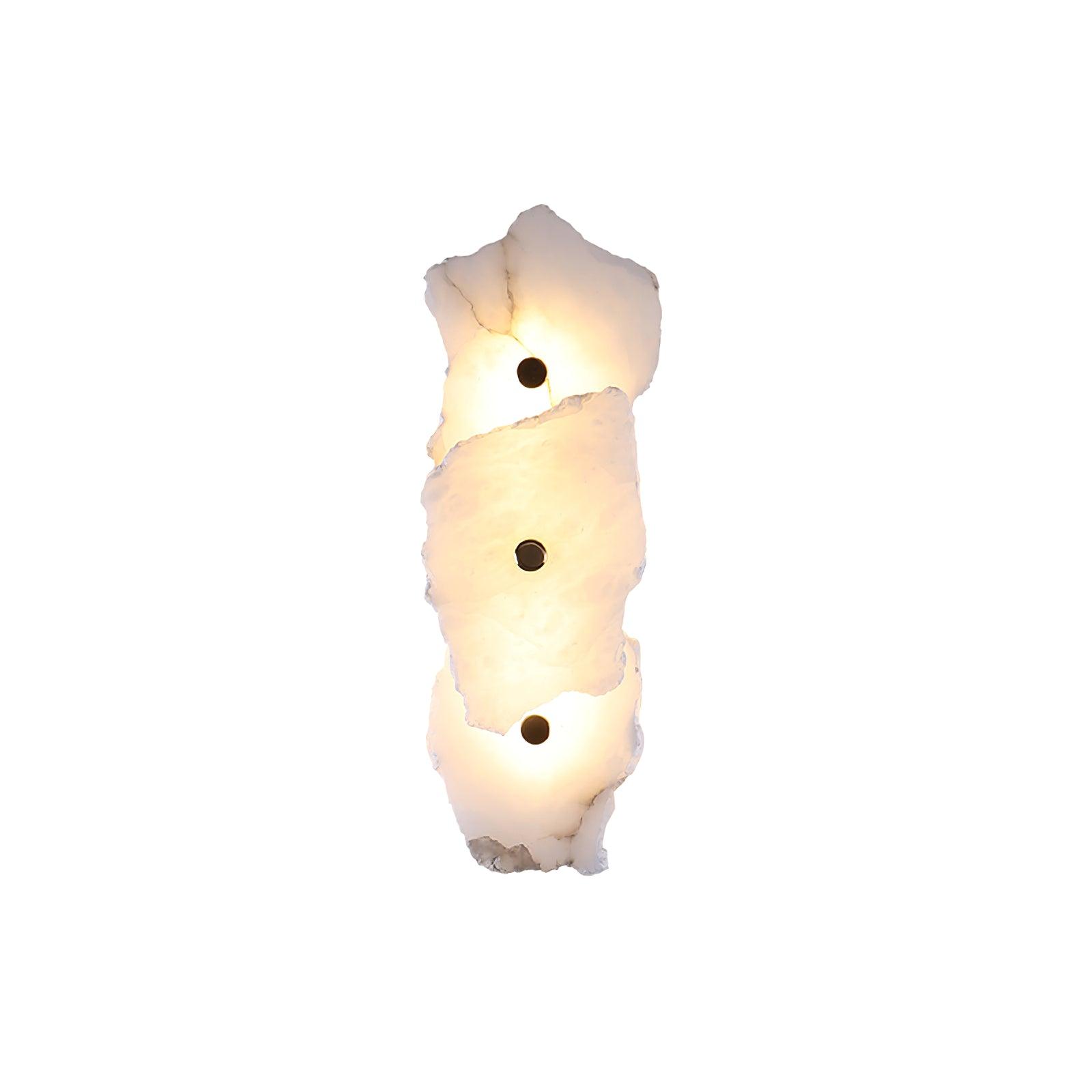 Petra Wall Sconce, Genuine Alabaster Shade, Gold Finish, Integrated LED