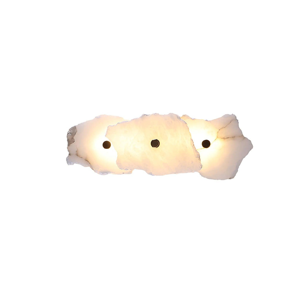 Petra Wall Sconce, Genuine Alabaster Shade, Gold Finish, Integrated LED