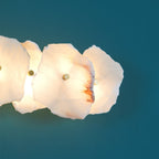 Petra Wall Sconce, Genuine Alabaster Shade, Gold Finish, Integrated LED