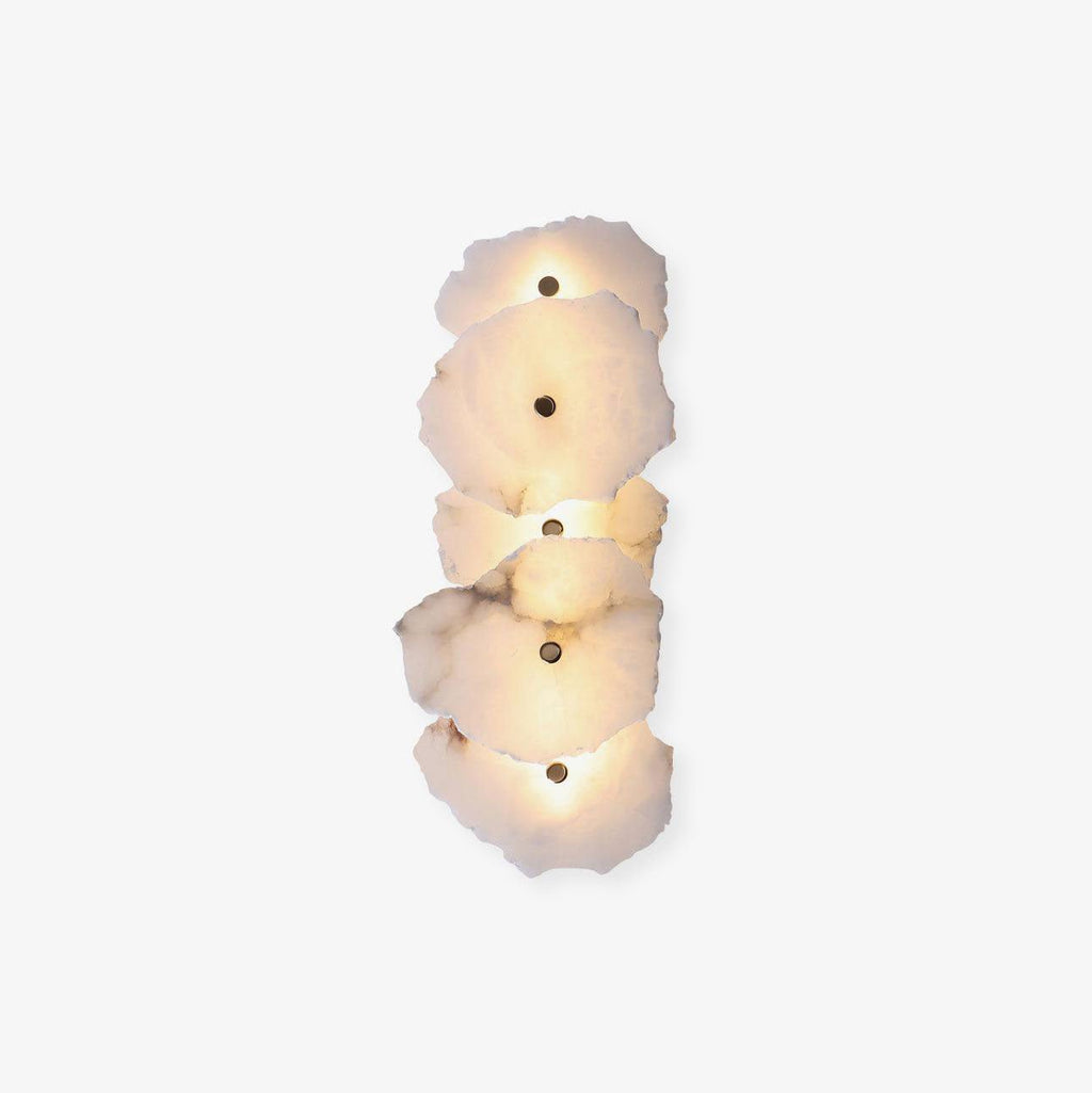 Petra Wall Sconce, Genuine Alabaster Shade, Gold Finish, Integrated LED