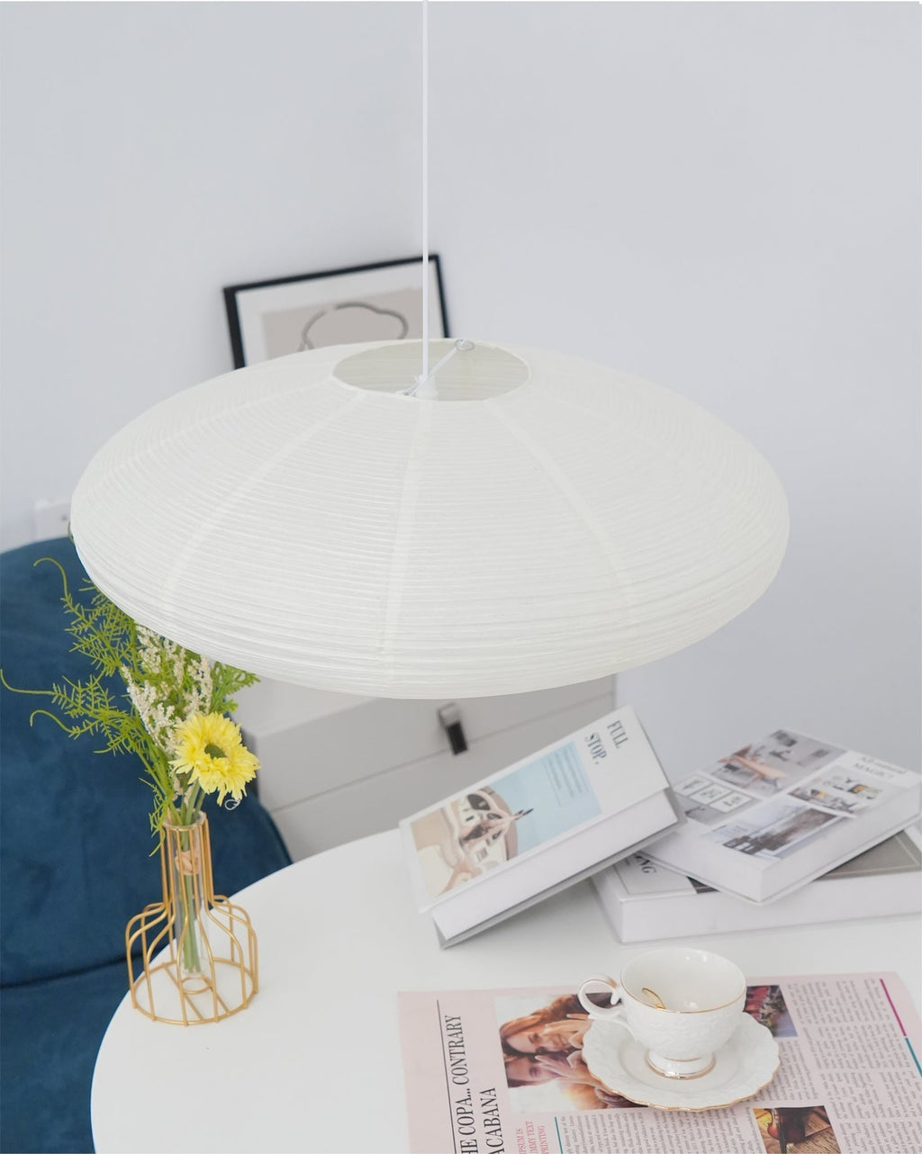 Washi Paper Swag Pendant Light, Mulberry Shade, E26/E27, Plug-In