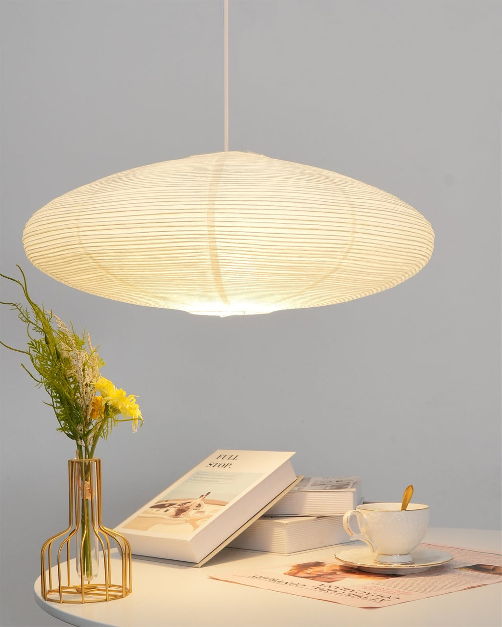 Washi Paper Swag Pendant Light, Mulberry Shade, E26/E27, Plug-In