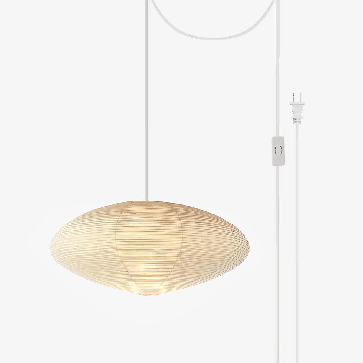 Washi Paper Swag Pendant Light, Mulberry Shade, E26/E27, Plug-In