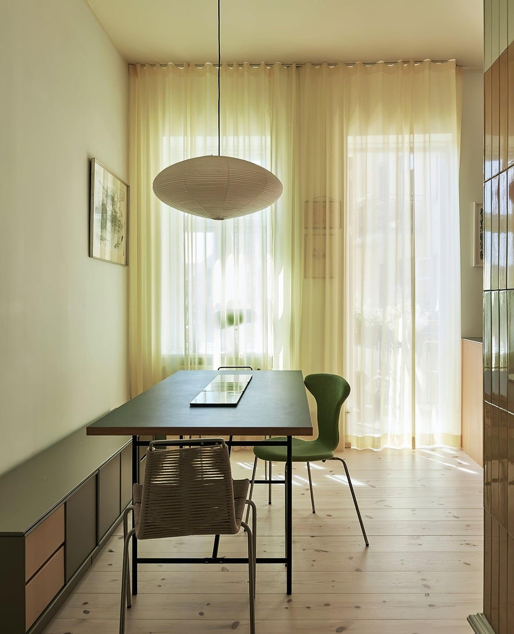 Washi Paper Swag Pendant Light, Mulberry Shade, E26/E27, Plug-In