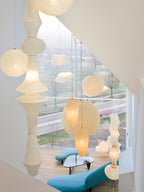 Washi Paper E Pendant Light, Tall Mulberry Shade, E26/E27, Hardwired