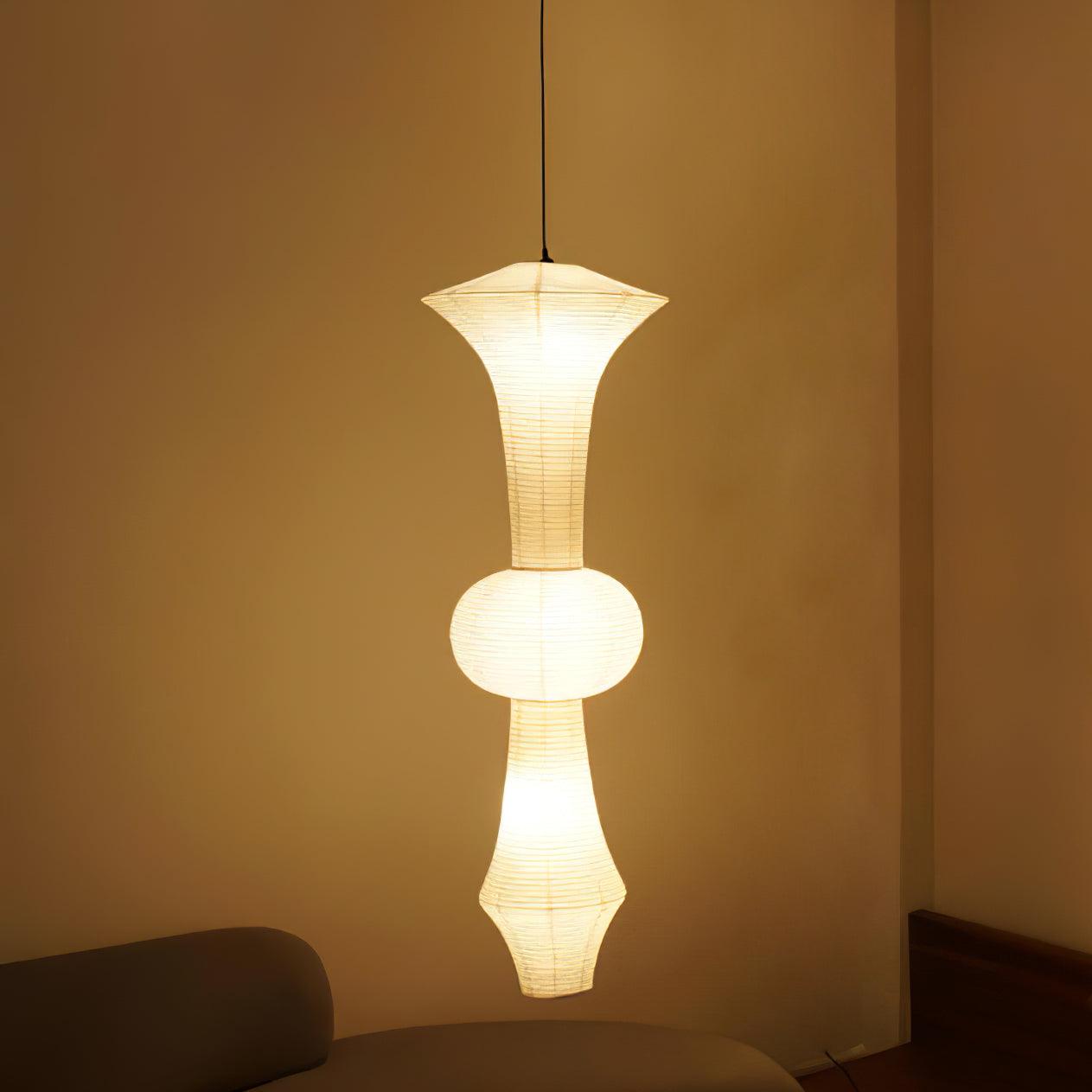 Washi Paper E Pendant Light, Tall Mulberry Shade, E26/E27, Hardwired