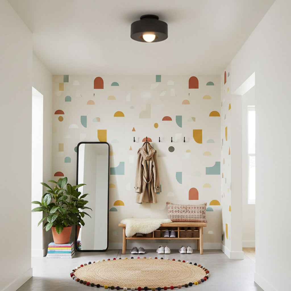 Simon Ceiling Light, Stacked Resin Cylinders, E27 Socket, Sculptural