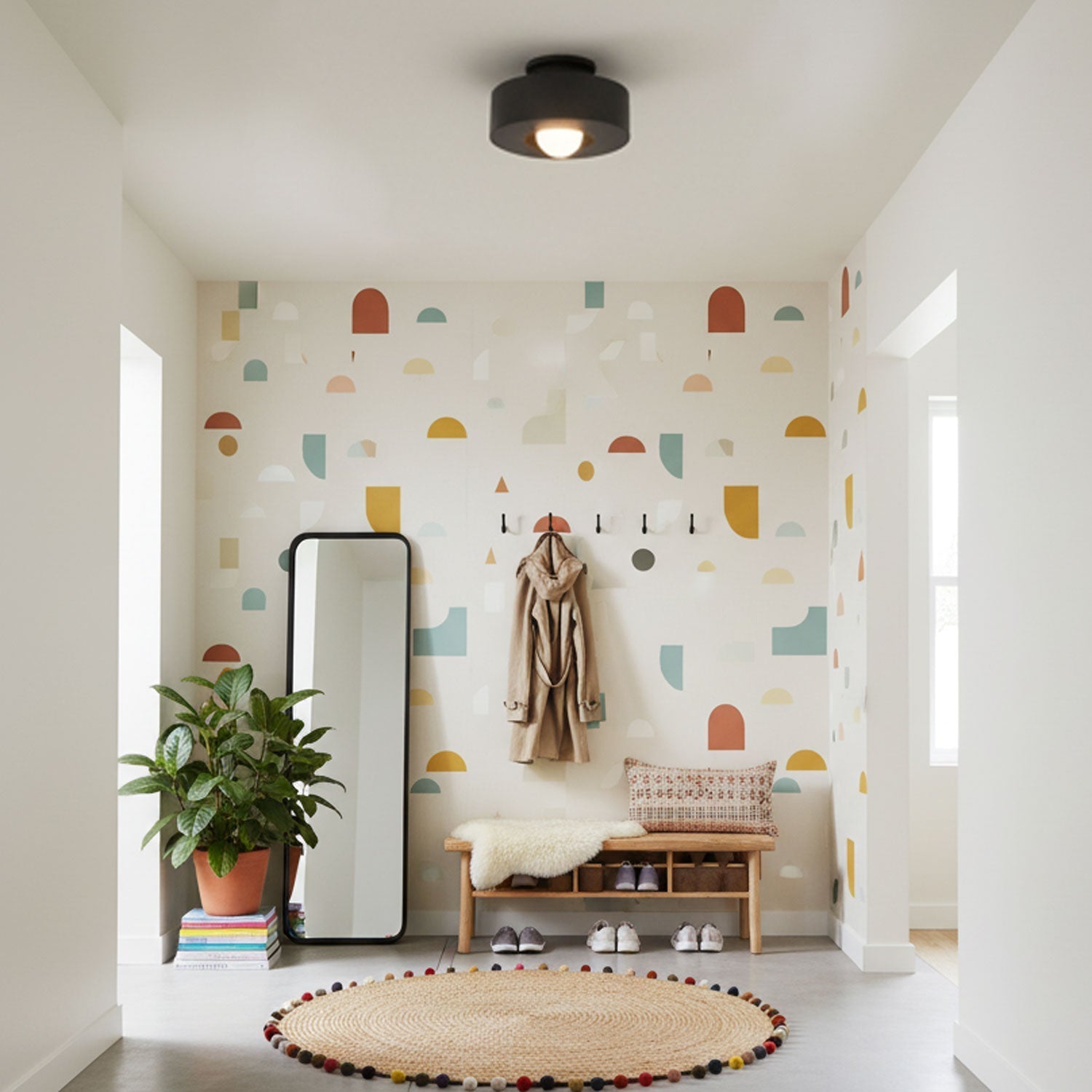 Simon Ceiling Light, Stacked Resin Cylinders, E27 Socket, Sculptural