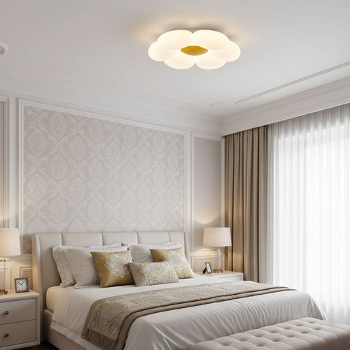 Flower Ceiling Light, Six-Petal Acrylic Shade, Integrated LED, Dimmable