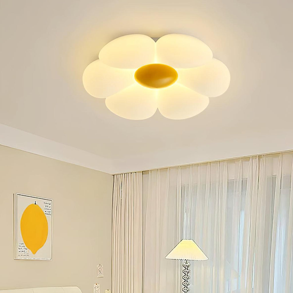 Flower Ceiling Light, Six-Petal Acrylic Shade, Integrated LED, Dimmable