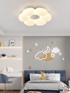 Flower Ceiling Light, Six-Petal Acrylic Shade, Integrated LED, Dimmable
