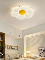 Flower Ceiling Light, Six-Petal Acrylic Shade, Integrated LED, Dimmable