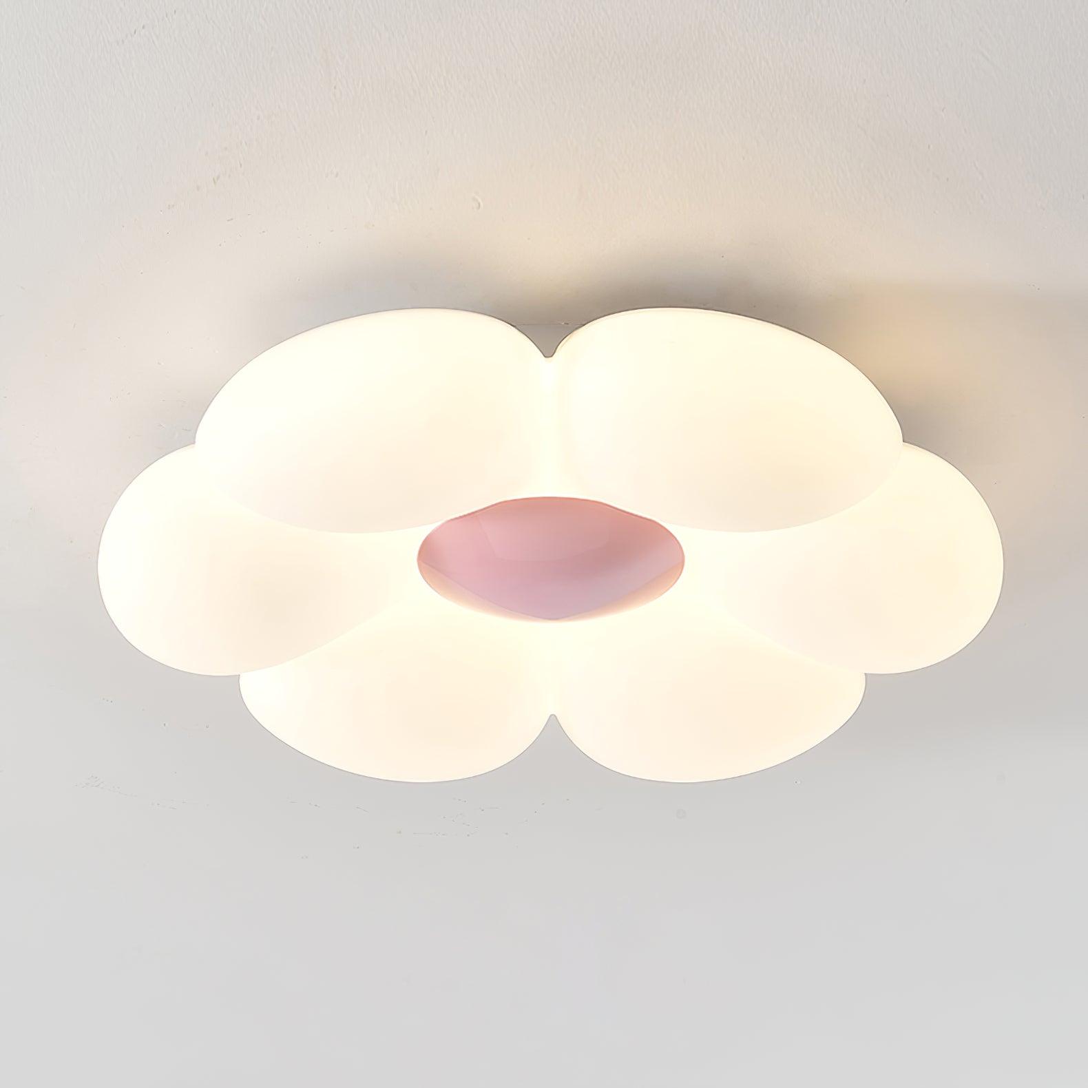 Flower Ceiling Light, Six-Petal Acrylic Shade, Integrated LED, Dimmable
