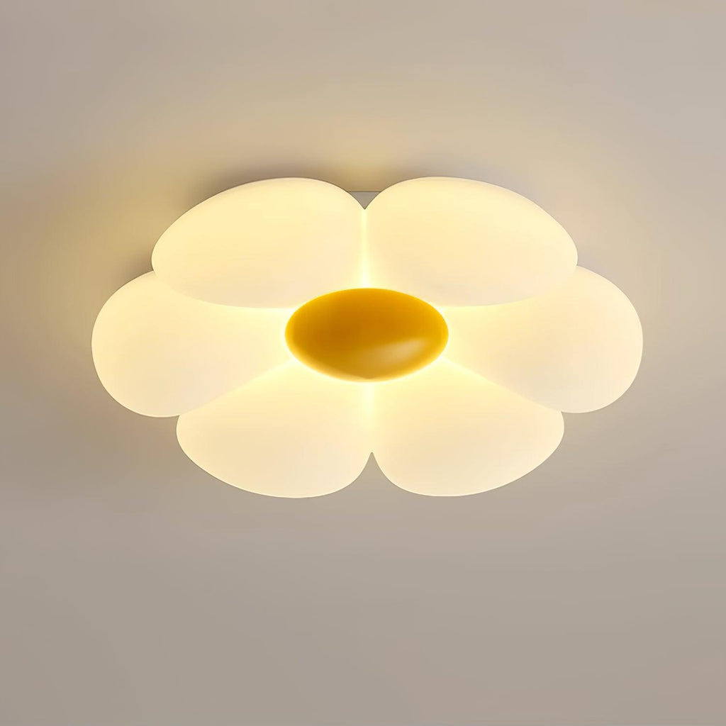 Flower Ceiling Light, Six-Petal Acrylic Shade, Integrated LED, Dimmable