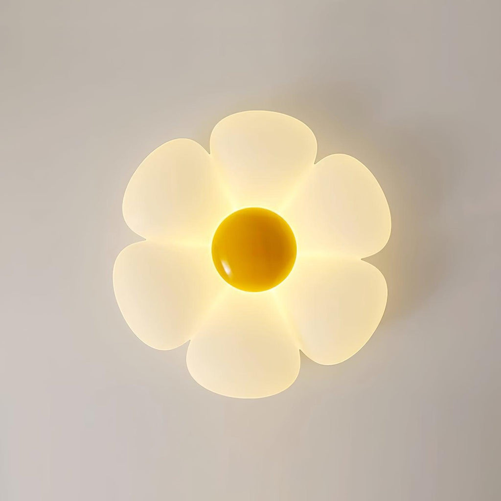 Flower Ceiling Light, Six-Petal Acrylic Shade, Integrated LED, Dimmable