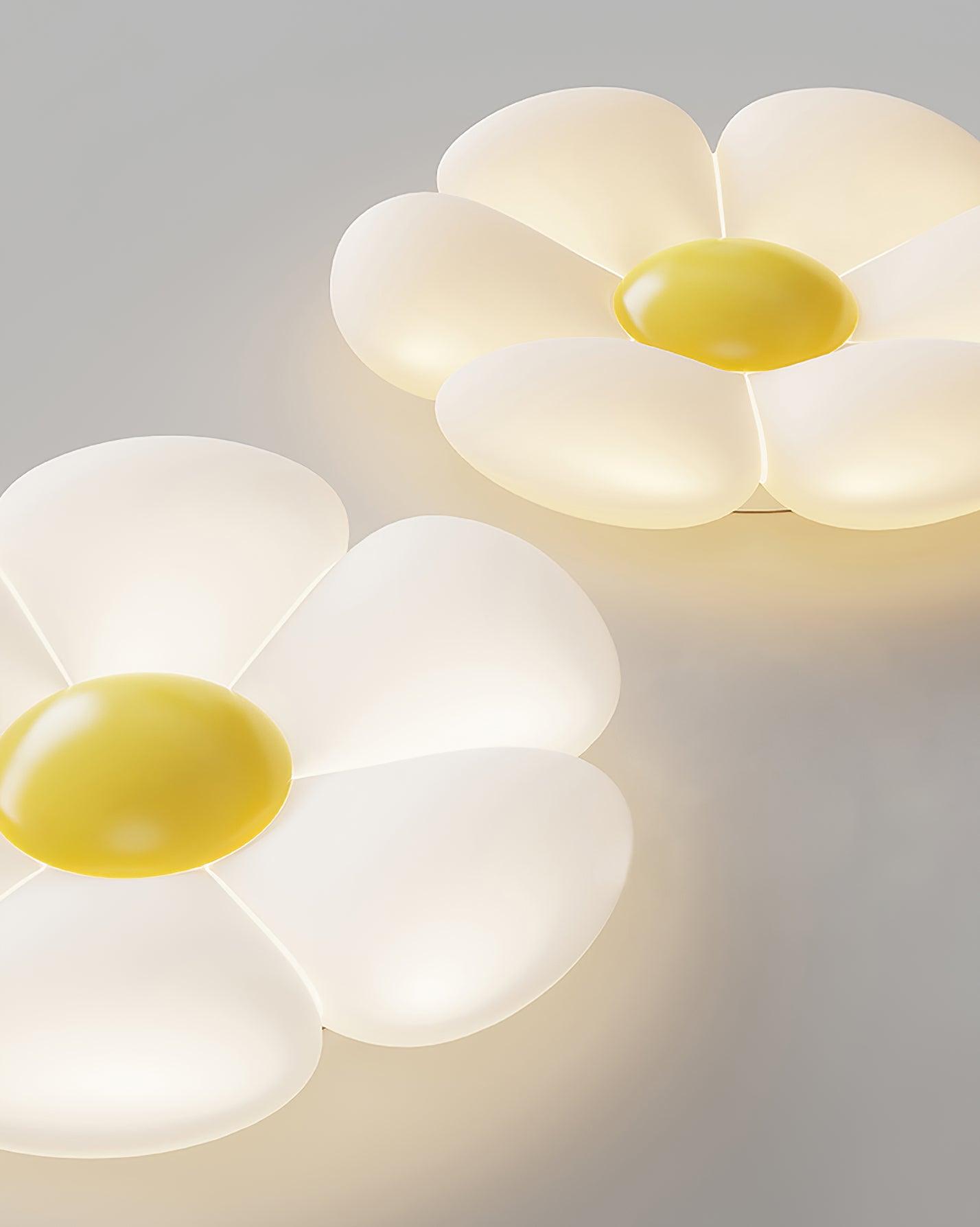 Flower Ceiling Light, Six-Petal Acrylic Shade, Integrated LED, Dimmable