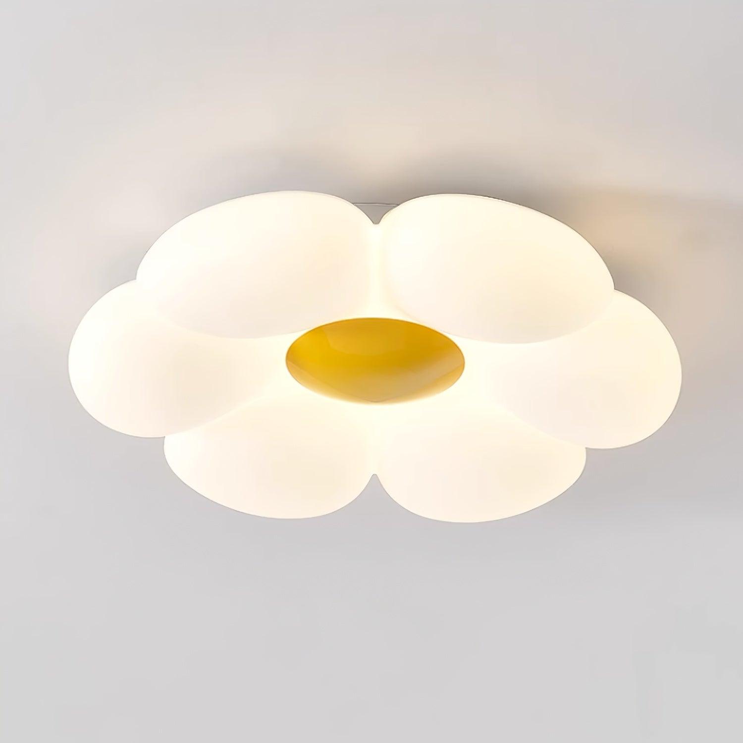 Flower Ceiling Light, Six-Petal Acrylic Shade, Integrated LED, Dimmable