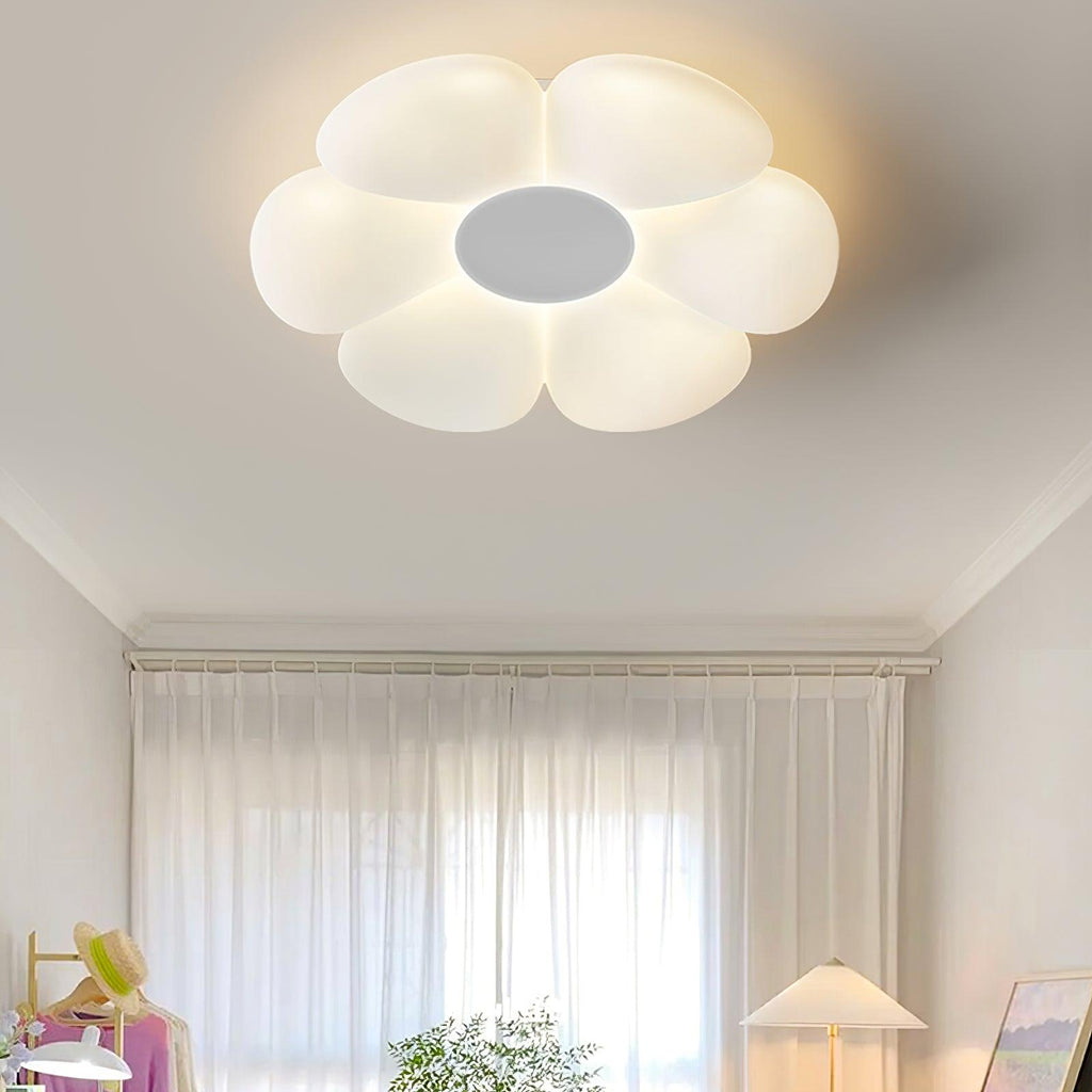 Flower Ceiling Light, Six-Petal Acrylic Shade, Integrated LED, Dimmable