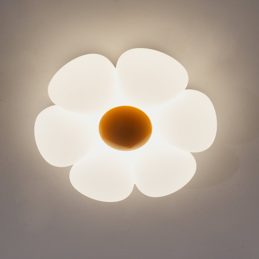 Flower Ceiling Light, Six-Petal Acrylic Shade, Integrated LED, Dimmable