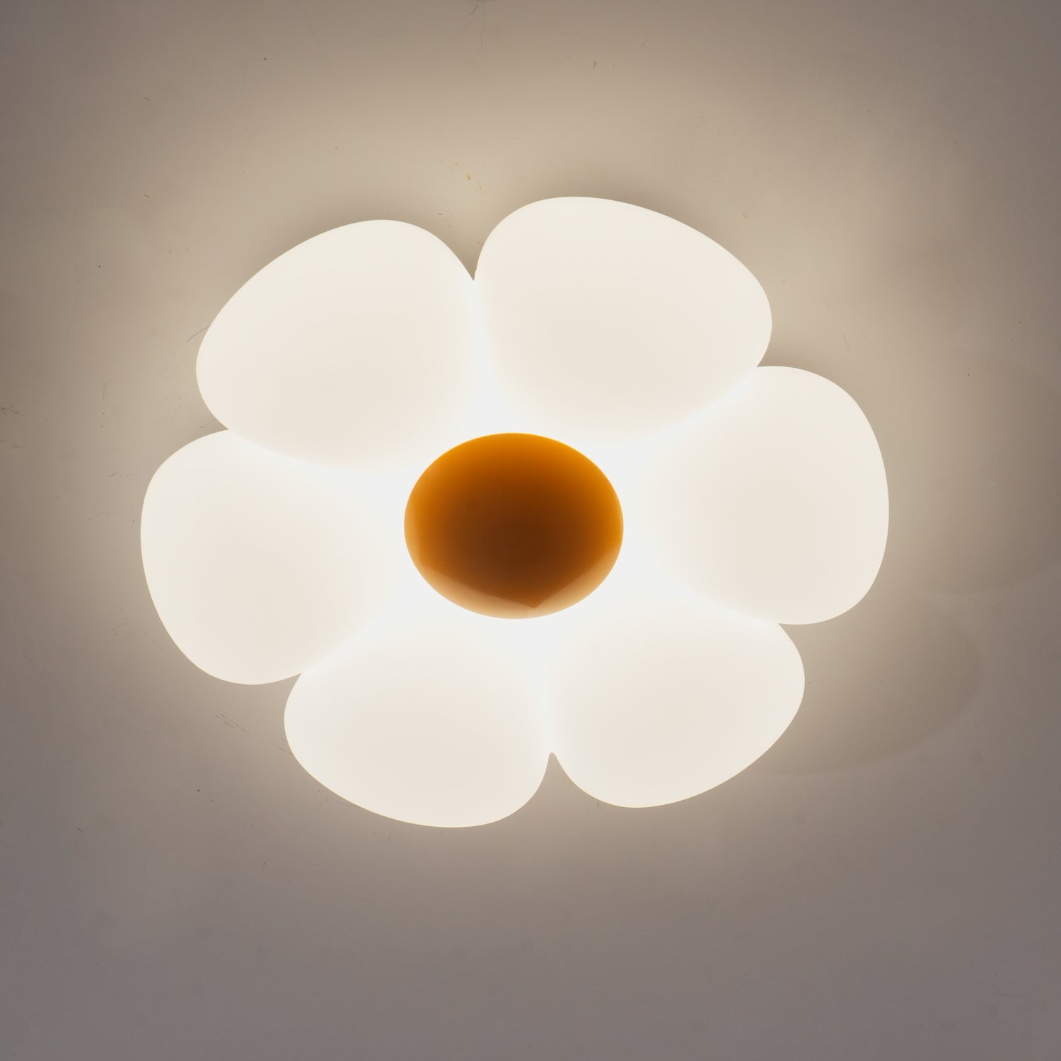 Flower Ceiling Light, Six-Petal Acrylic Shade, Integrated LED, Dimmable