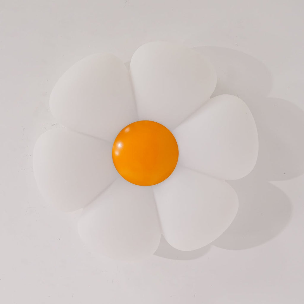 Flower Ceiling Light, Six-Petal Acrylic Shade, Integrated LED, Dimmable