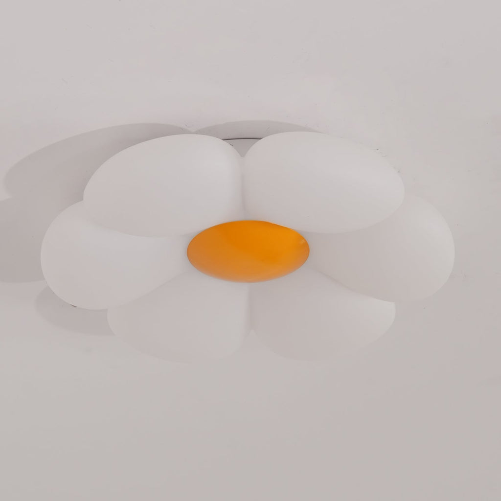 Flower Ceiling Light, Six-Petal Acrylic Shade, Integrated LED, Dimmable