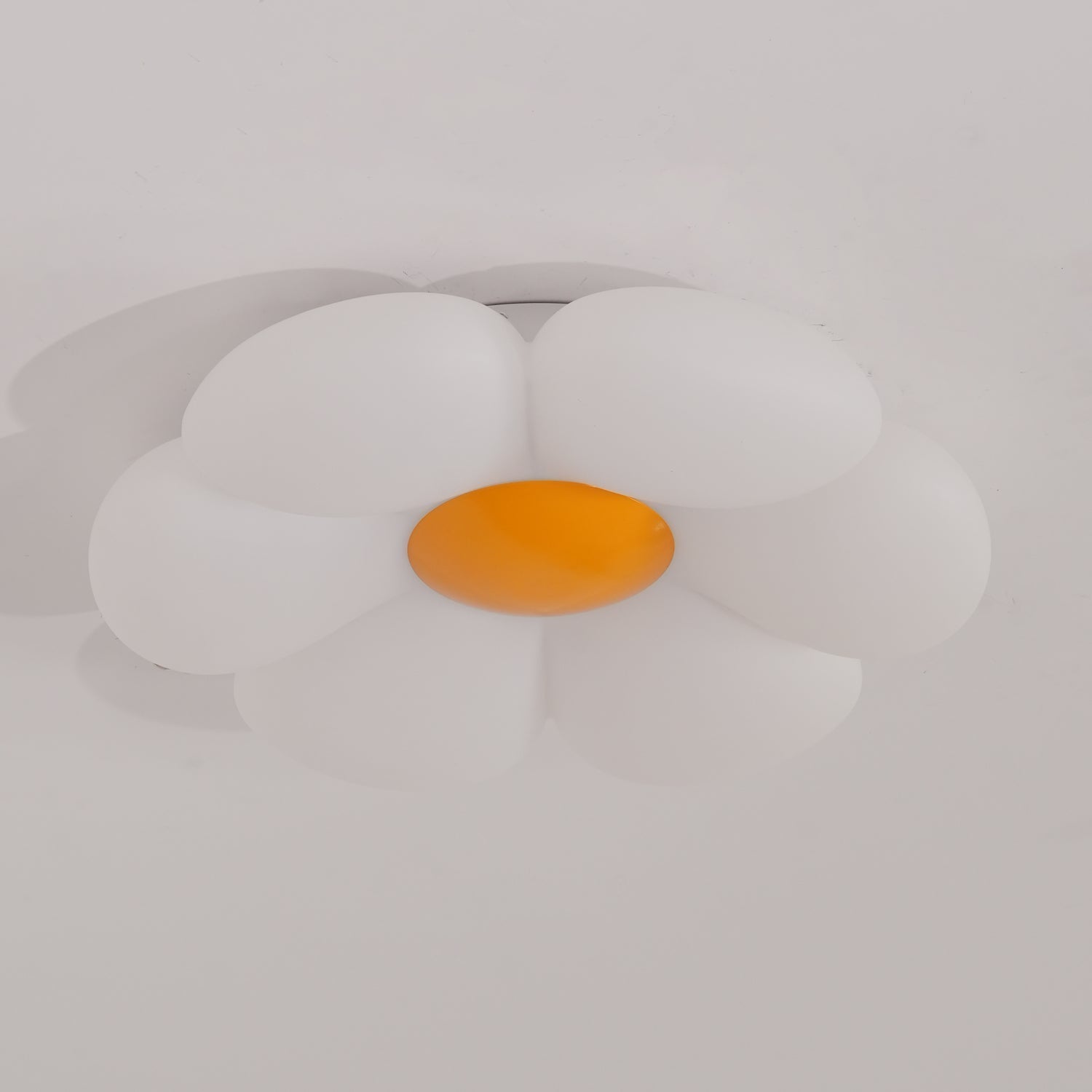 Flower Ceiling Light, Six-Petal Acrylic Shade, Integrated LED, Dimmable