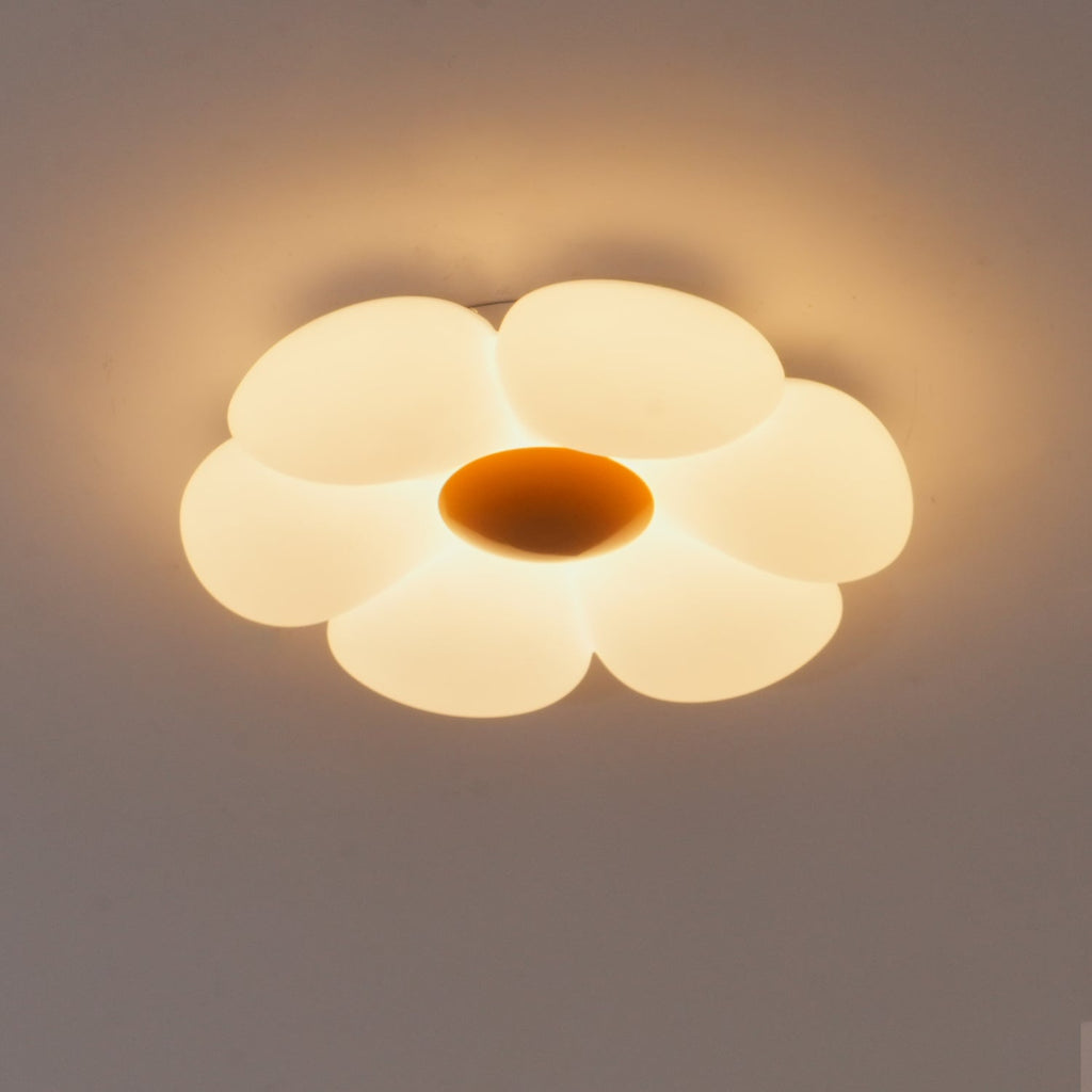 Flower Ceiling Light, Six-Petal Acrylic Shade, Integrated LED, Dimmable
