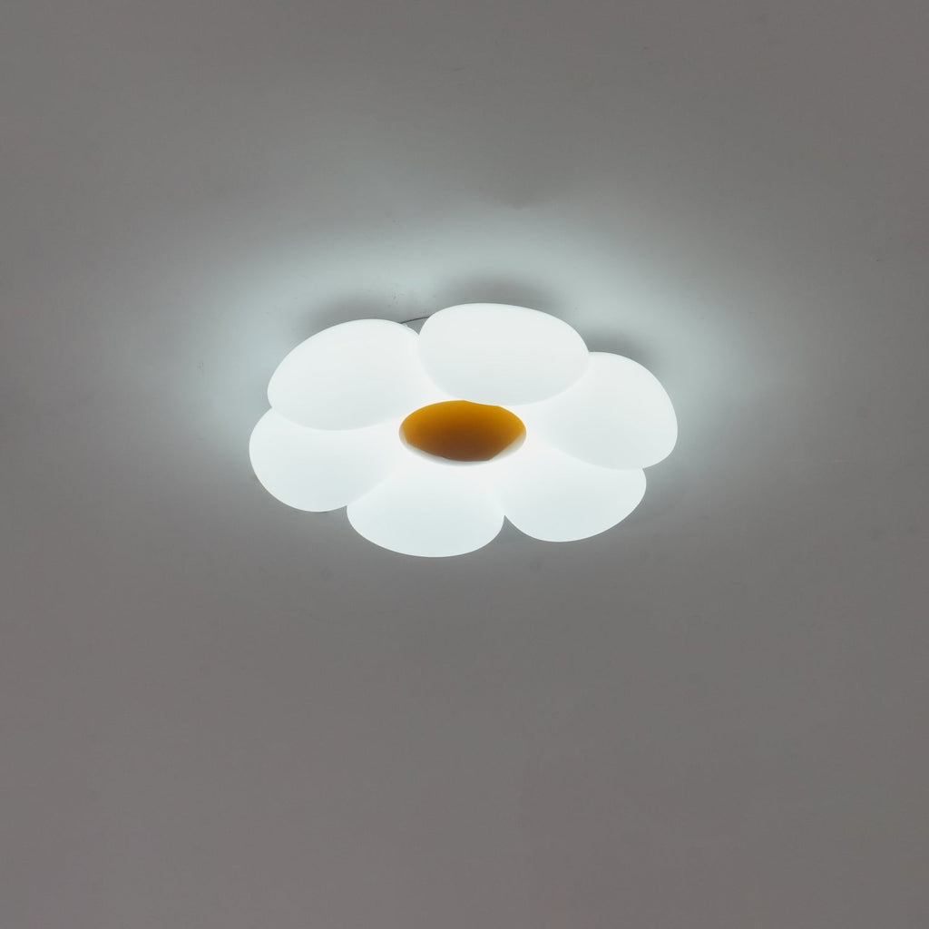 Flower Ceiling Light, Six-Petal Acrylic Shade, Integrated LED, Dimmable