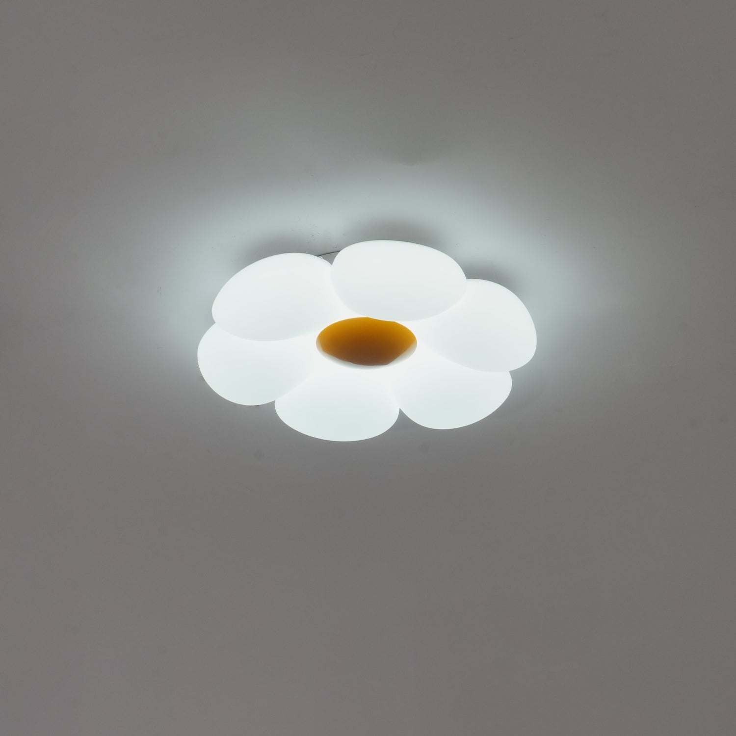 Flower Ceiling Light, Six-Petal Acrylic Shade, Integrated LED, Dimmable