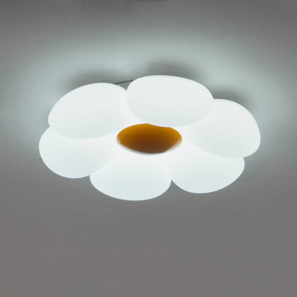 Flower Ceiling Light, Six-Petal Acrylic Shade, Integrated LED, Dimmable