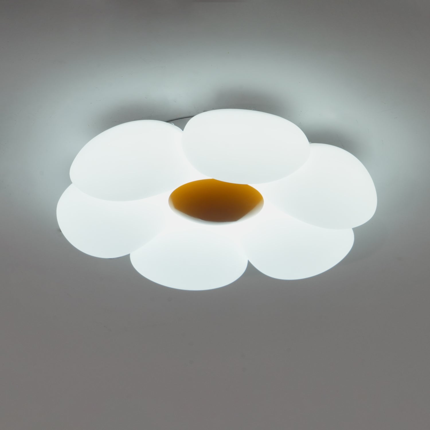 Flower Ceiling Light, Six-Petal Acrylic Shade, Integrated LED, Dimmable