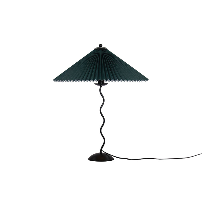 Squiggle Table Lamp, Wavy Stem, Pleated Fabric Shade, E14 Plug-In