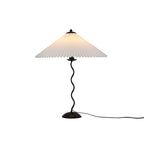 Squiggle Table Lamp, Wavy Stem, Pleated Fabric Shade, E14 Plug-In