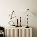 Squiggle Table Lamp, Wavy Stem, Pleated Fabric Shade, E14 Plug-In