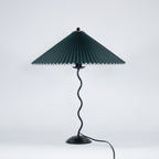 Squiggle Table Lamp, Wavy Stem, Pleated Fabric Shade, E14 Plug-In