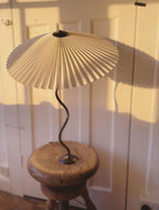 Squiggle Table Lamp, Wavy Stem, Pleated Fabric Shade, E14 Plug-In